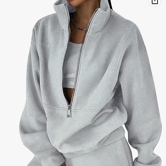 Amazon Tops - Grey half zip sweatshirt and hoodie set